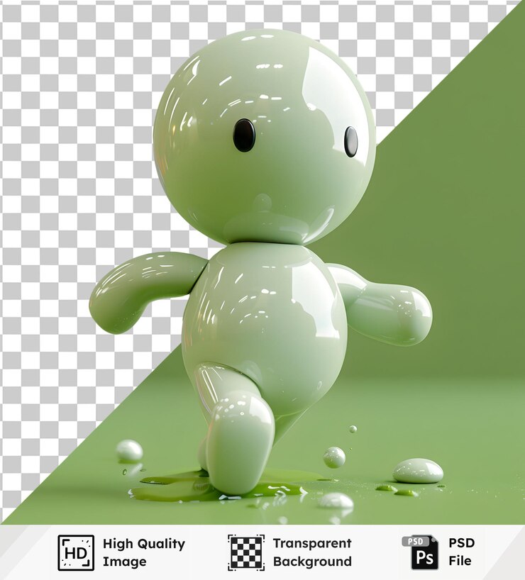 PSD el archivo psd de la figura verde en 3d con fondo transparente