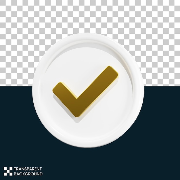 Archivo PSD Gratis icono de marca de verificación aislado sobre fondo blanco ilustración 3d