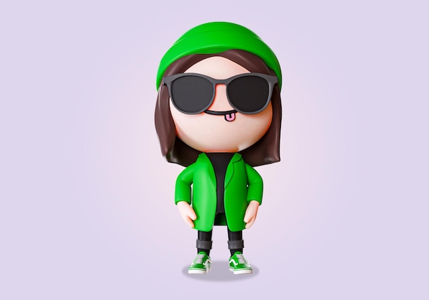 Archivo PSD Gratis Ilustración de chica hiphop 3d