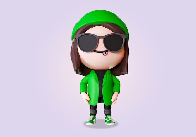 Archivo psd gratis ilustración de chica hiphop 3d