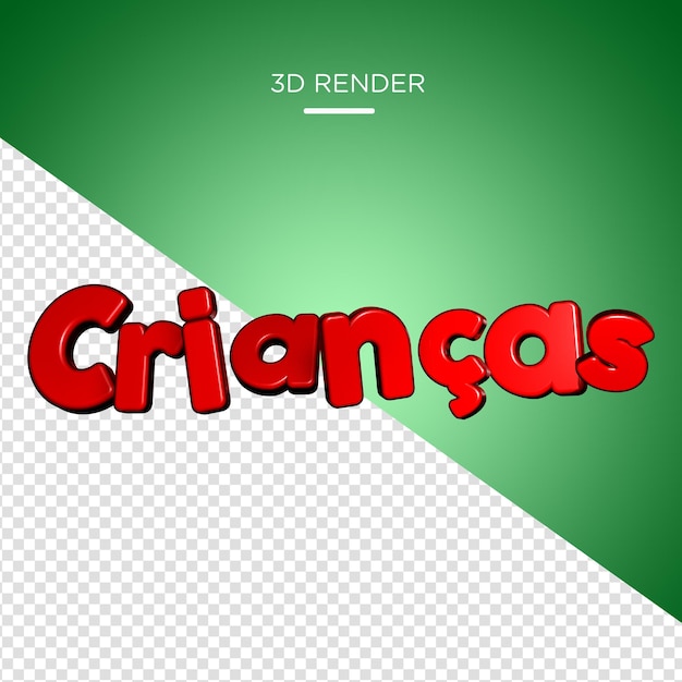 PSD archivo psd gratis logo 3d render del día del niño brasileño