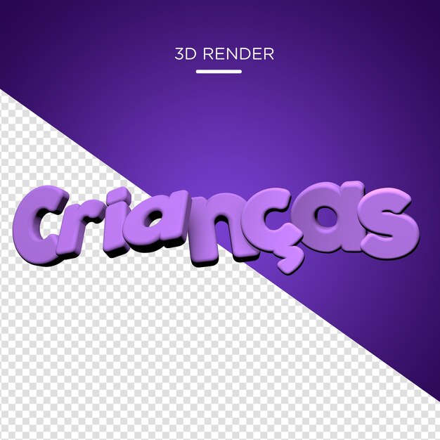 Archivo psd gratis logo 3d render del día del niño brasileño