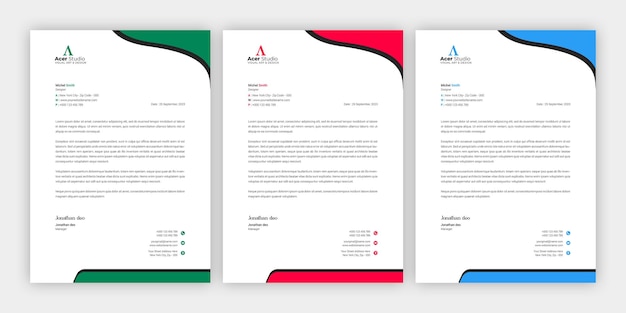 Archivo PSD Gratis Plantilla de membrete de negocios modernos