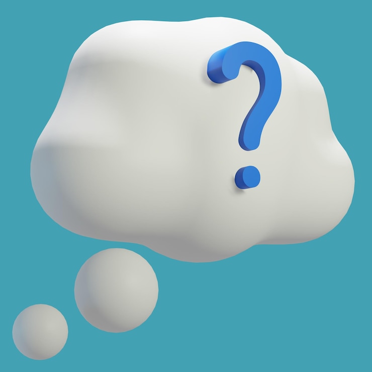 PSD archivo psd gratis representación 3d chat de burbujas con forma de nube color blanco y signo de interrogación