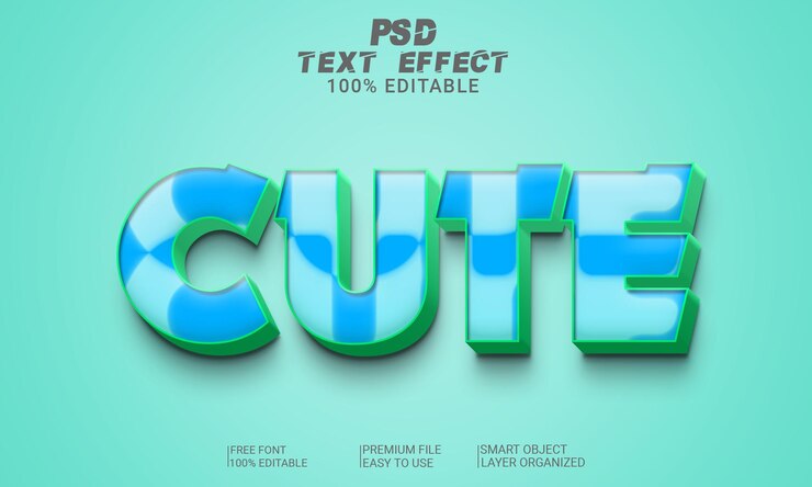 PSD archivo psd lindo efecto de texto 3d