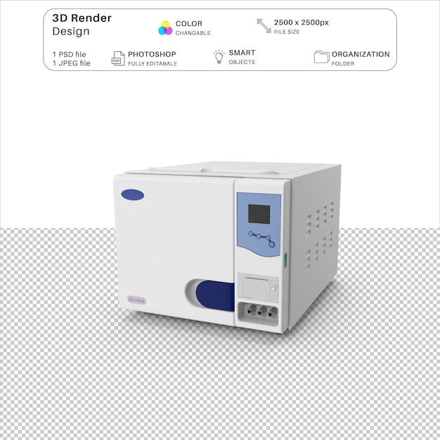 PSD archivo psd de modelado 3d en autoclave