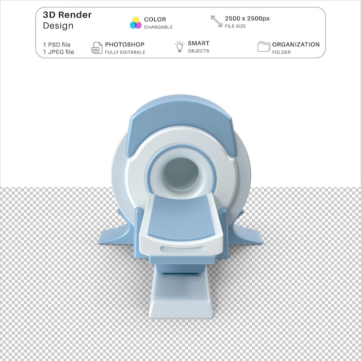 PSD archivo psd de modelado 3d del escáner de rmn