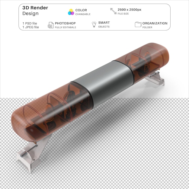 Archivo PSD de modelado 3D de flasher para automóviles