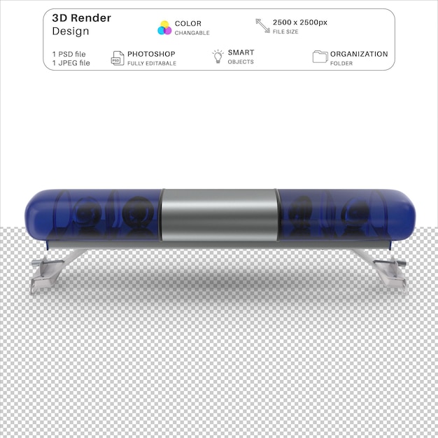 Archivo PSD de modelado 3D de flasher para automóviles