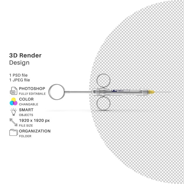 PSD el archivo psd de modelado 3d de jeringas médicas es realista