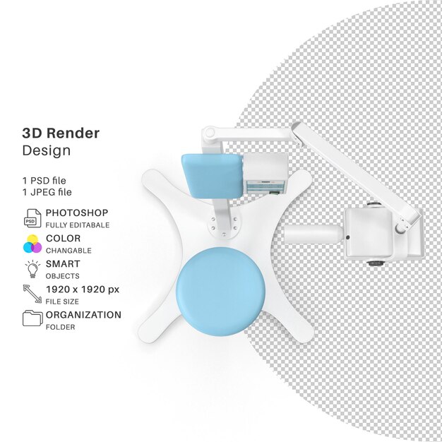 PSD el archivo psd de modelado 3d de rayos x dentales es realista
