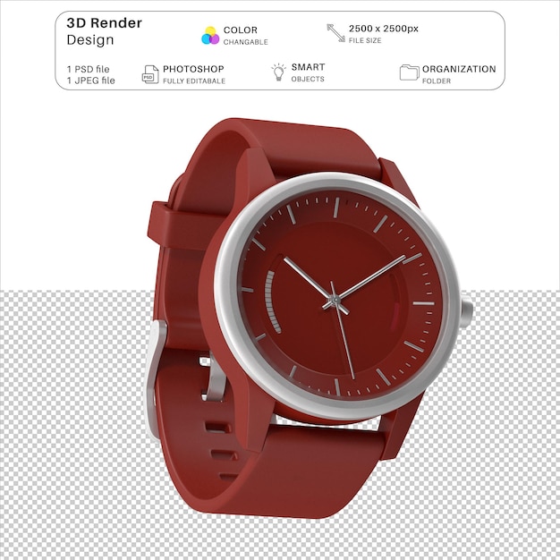 Archivo PSD de modelado 3D de reloj de muñeca