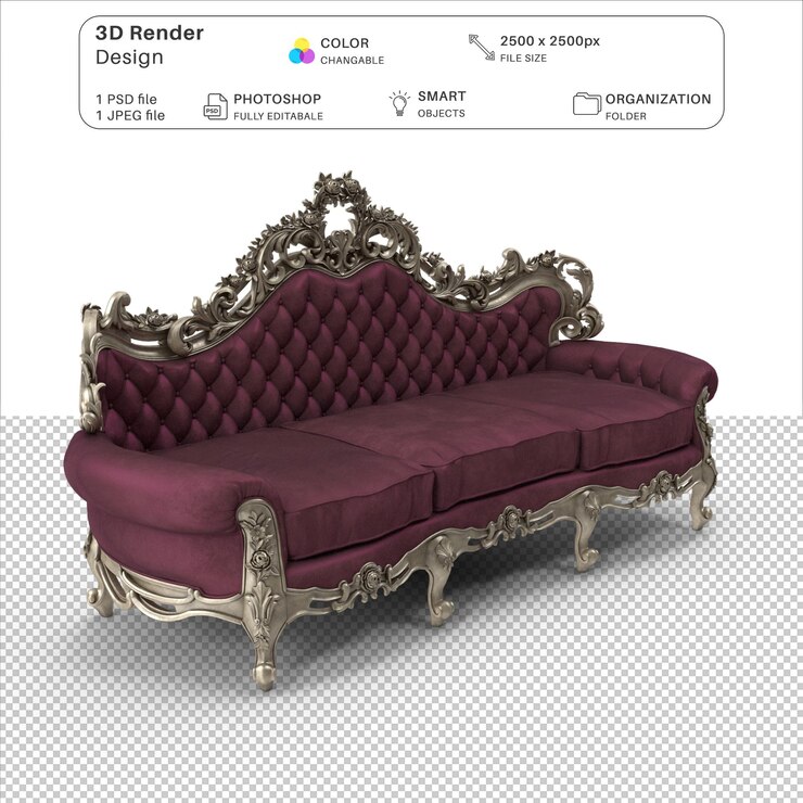 PSD el archivo psd de modelado 3d del sofá