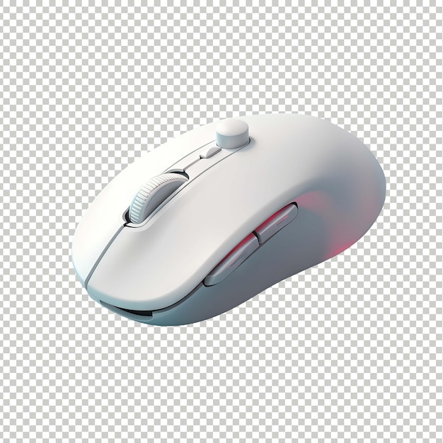 Archivo PSD Un mouse de computadora blanco con una luz roja en la parte inferior