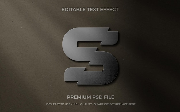Archivo PSD premium con efecto de texto editable - letra S