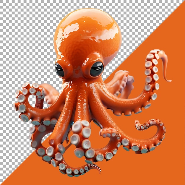 El archivo psd premium png de octopus contra un fondo blanco