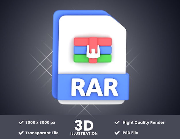 Archivo RAR3d ilustración adecuada para su diseño