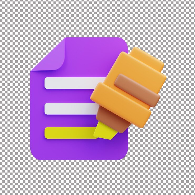 PSD un archivo renderizado en 3d con resaltador