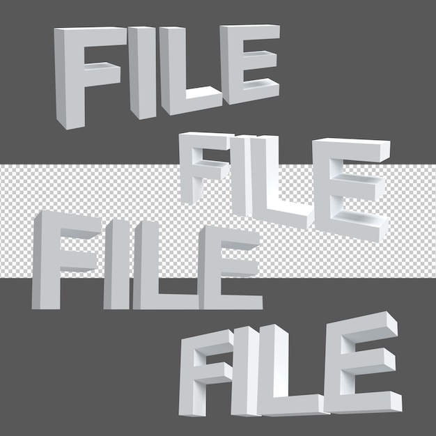 Archivo de texto Alfabeto Conjunto 3D Render ilustración