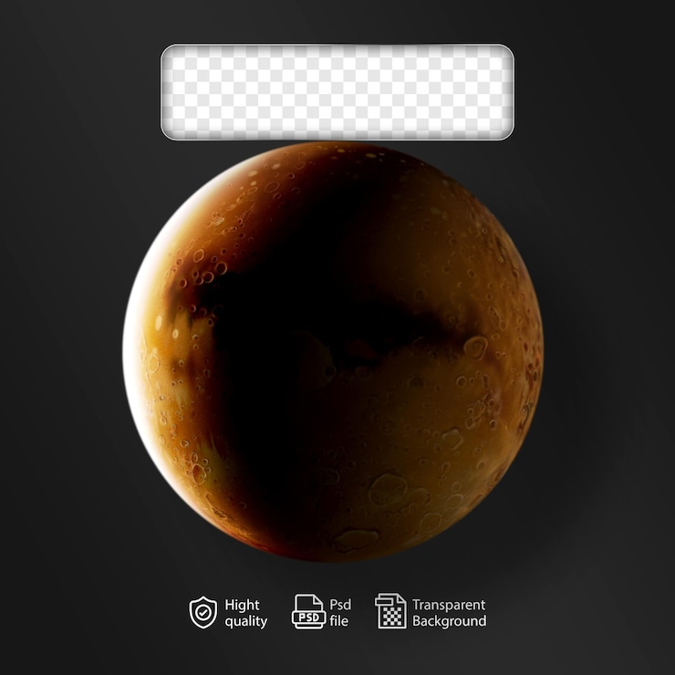 PSD el archivo transparente del planeta espacial en renderización 3d