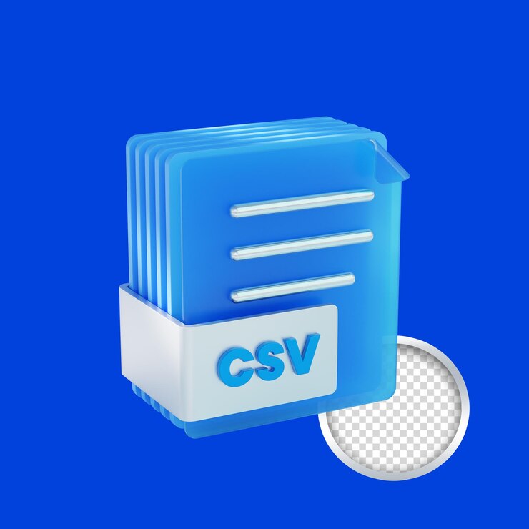 PSD los archivos csv son el ícono del documento 3d