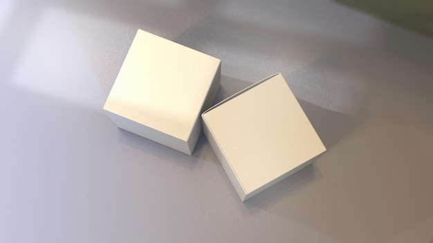 Archivos de maqueta de cajas cosméticas premium a través de renderización 3D
