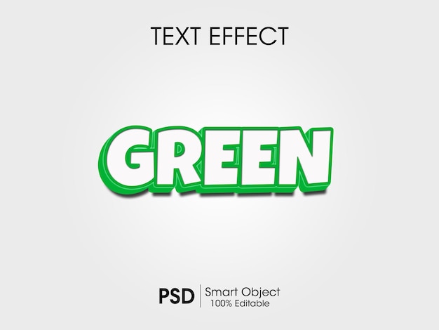 PSD archivos psd gratuitos de efecto de texto verde