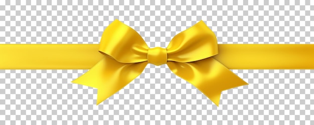 Arco amarillo con cinta amarilla aislada en un fondo transparente png psd