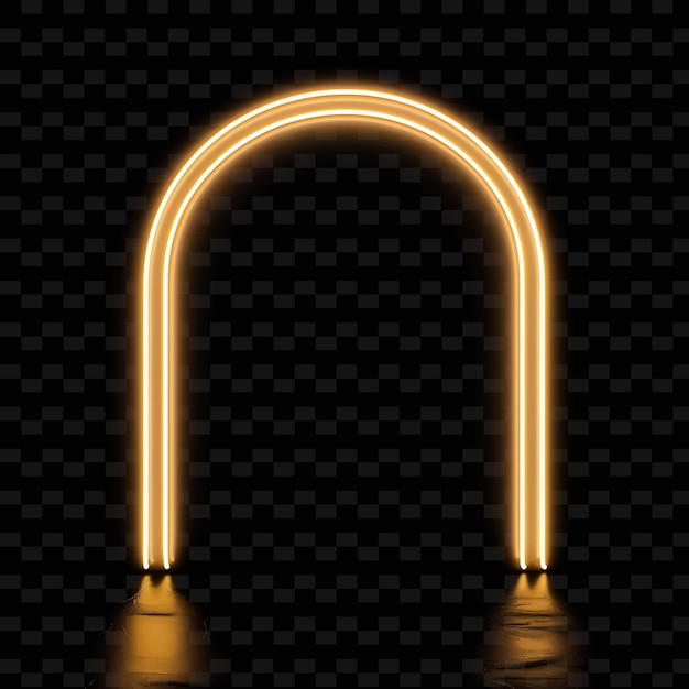 Un arco brillante con una luz amarilla brillante en un fondo oscuro