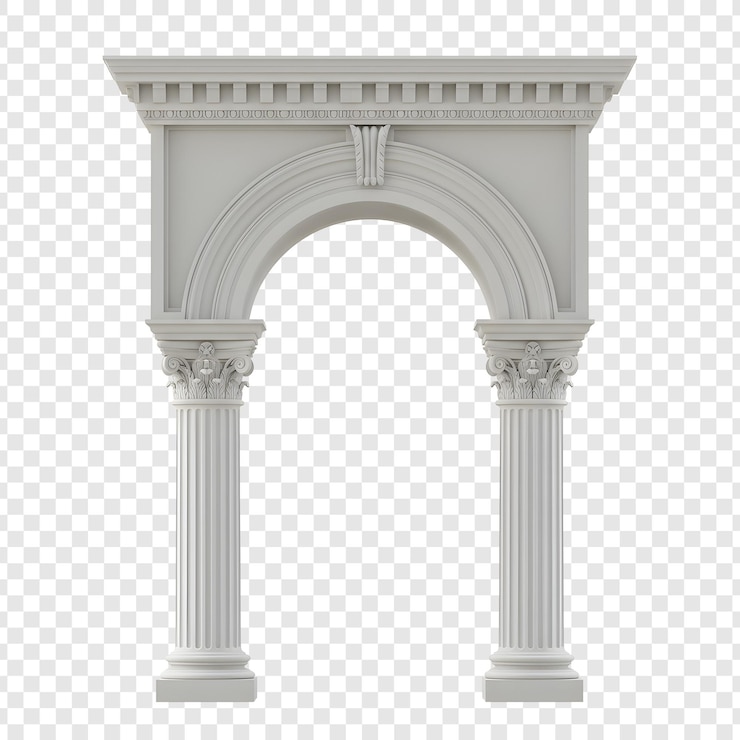PSD arco classico con colonne e frontone