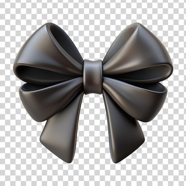 PSD arco de corbata de cinta negra 3d aislado en un fondo transparente