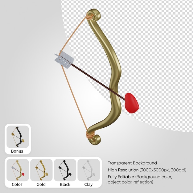 Arco de Cupido 3d isométrico