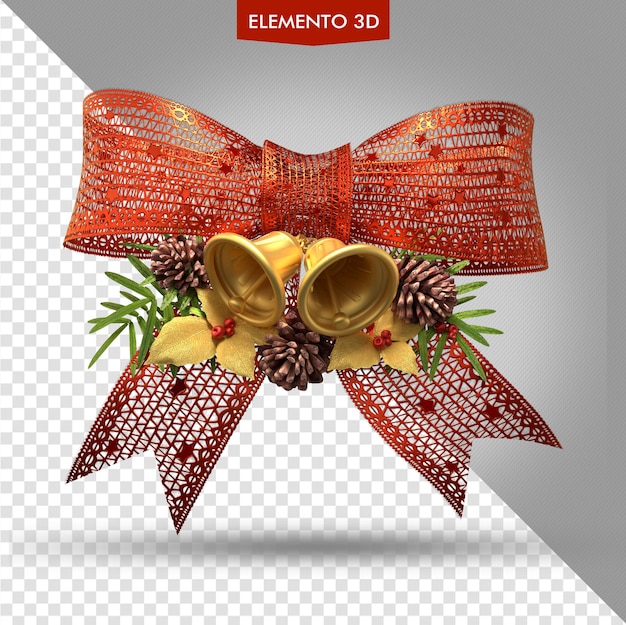 Arco de Natal PSD com sinos dourados com folhagem