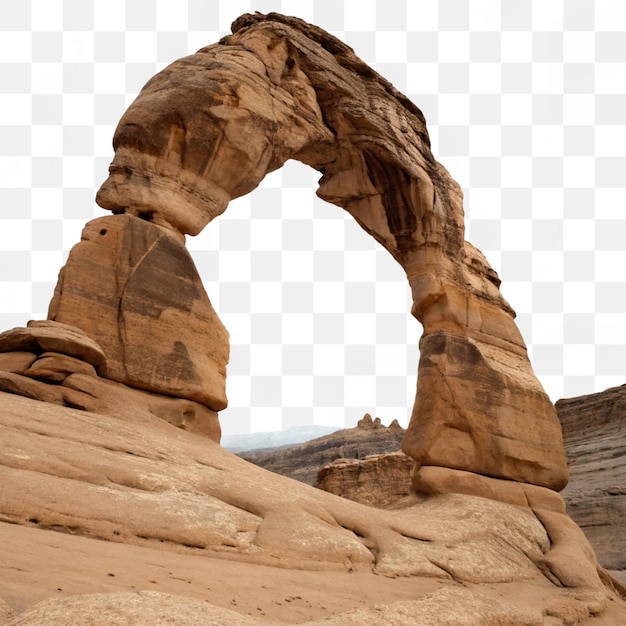 Arco de rocha natural isolado em fundo transparente