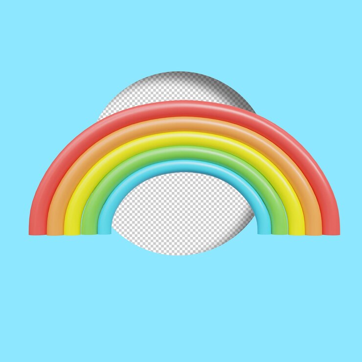 PSD arco iris, 3d, render