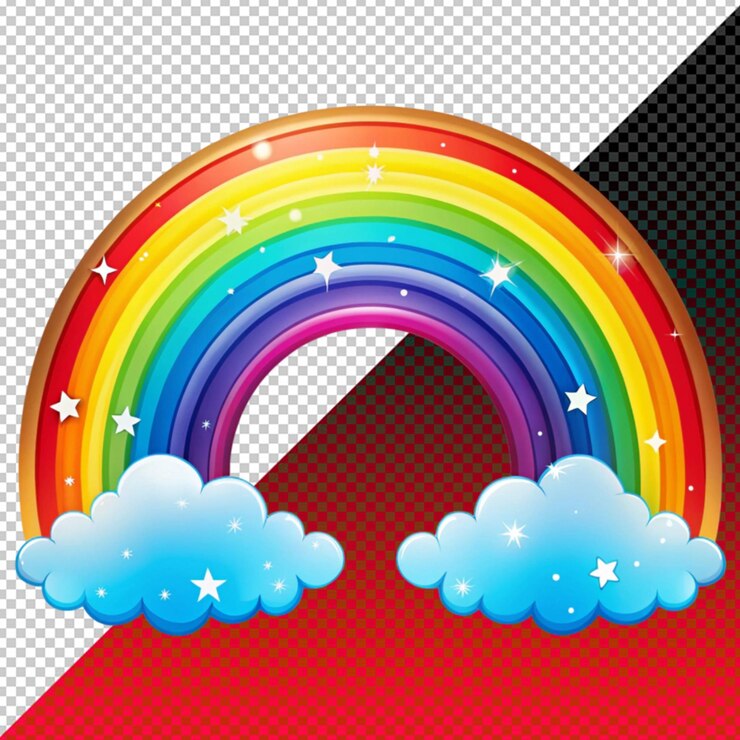 PSD el arco iris aislado sobre un fondo transparente