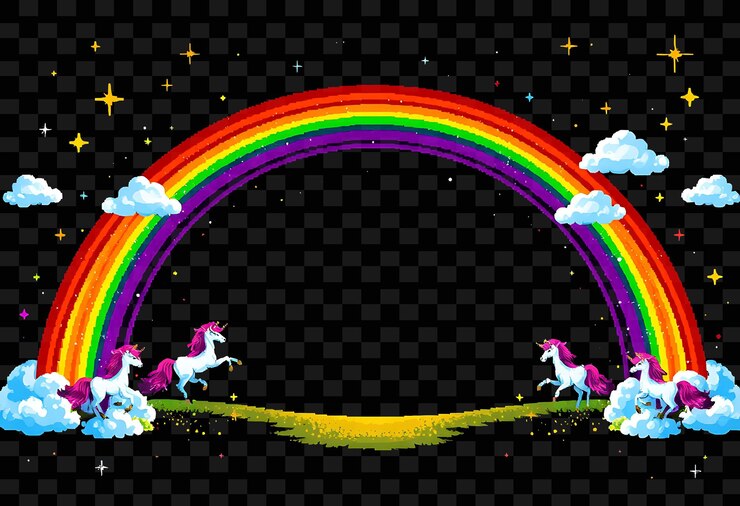 PSD el arco iris en el cielo