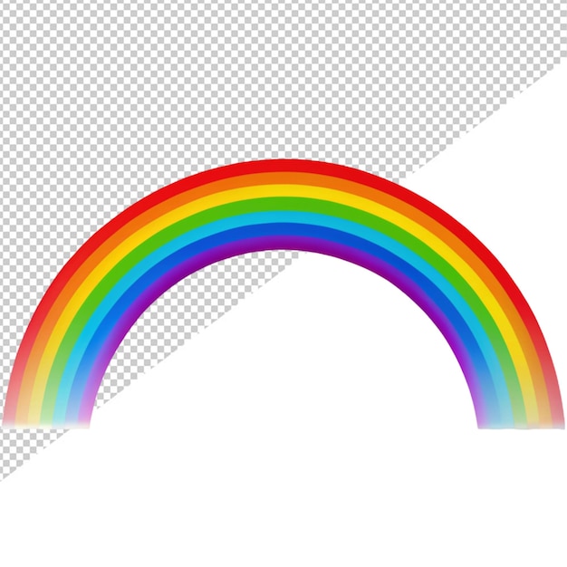 PSD arco-íris em fundo transparente