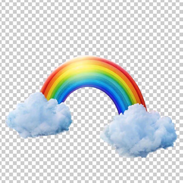 PSD arco iris con un fondo azul natural transparente