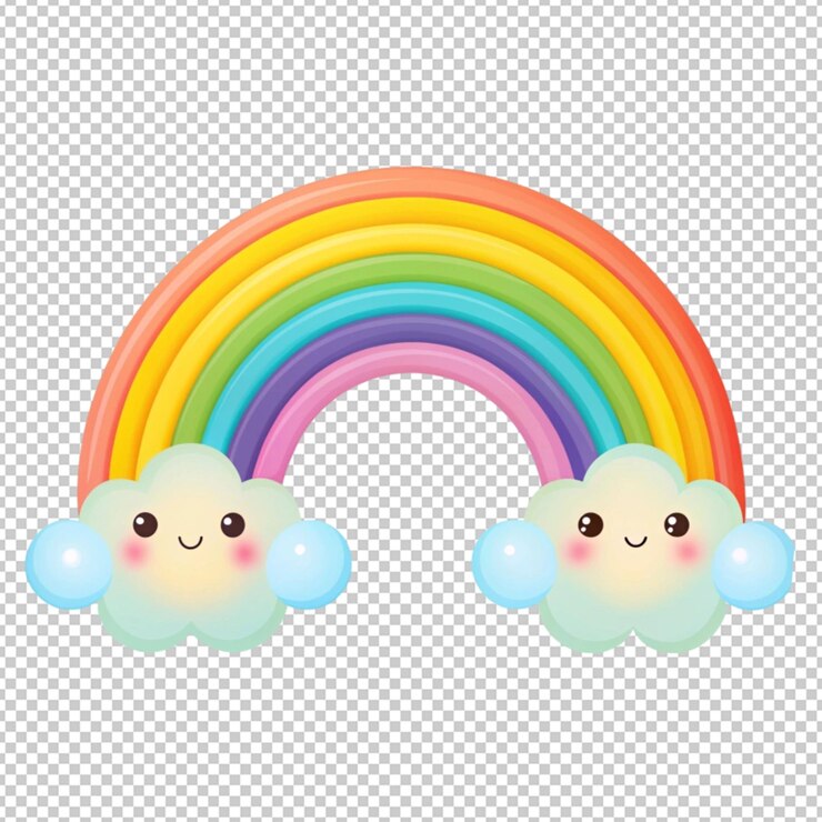 PSD un arco iris en un fondo transparente