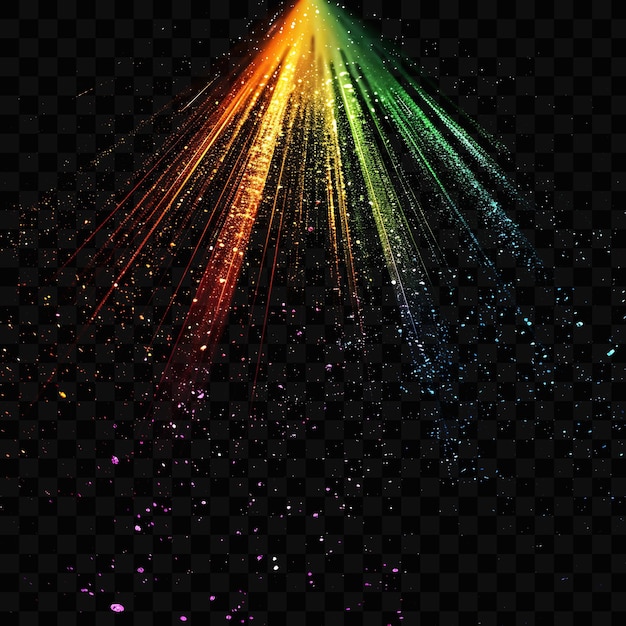 Un arco iris de luz en un fondo negro
