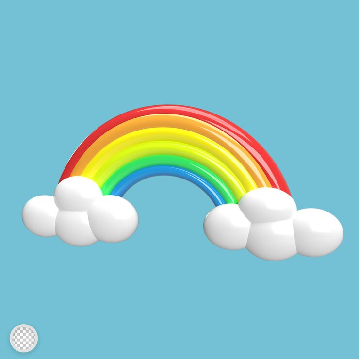 PSD arco iris modelo 3d estilo de dibujos animados render ilustración