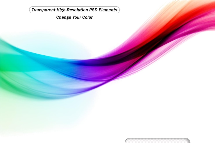 PSD arco iris de ondas de color horizontal abstracto en un fondo transparente blanco
