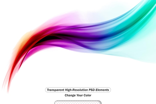 PSD arco iris de ondas de color horizontal abstracto en un fondo transparente blanco