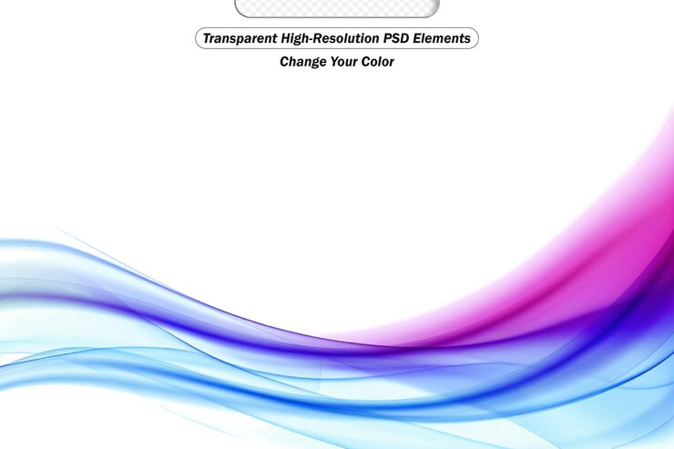 PSD arco iris de ondas de color horizontal abstracto en un fondo transparente blanco