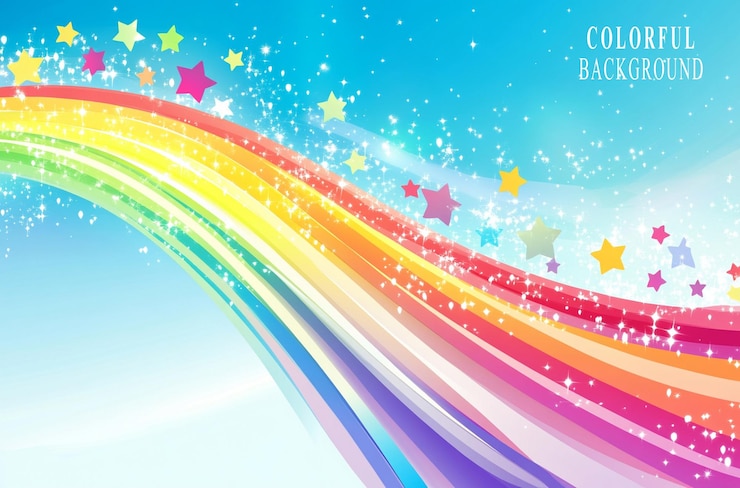PSD un arco iris con las palabras "bienvenido de vuelta al futuro" en la parte inferior