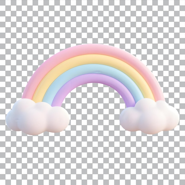 El arco iris pastel con nubes perfecto para diseños caprichosos