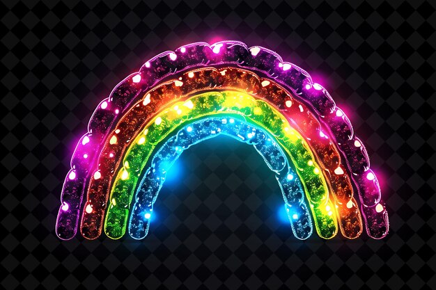 El arco iris radiante de jalea compuesto de jalea fragmentada de color neón comida bebida colección Y2K