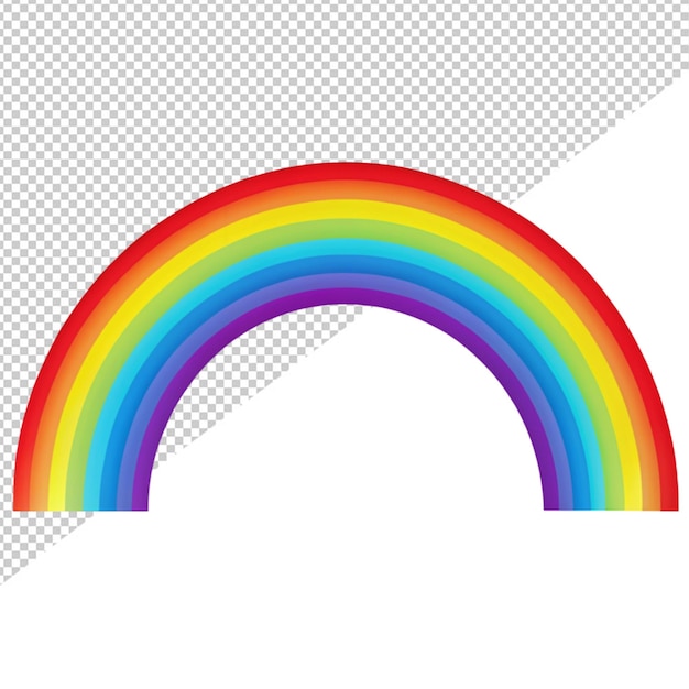 PSD arco iris sobre un fondo transparente