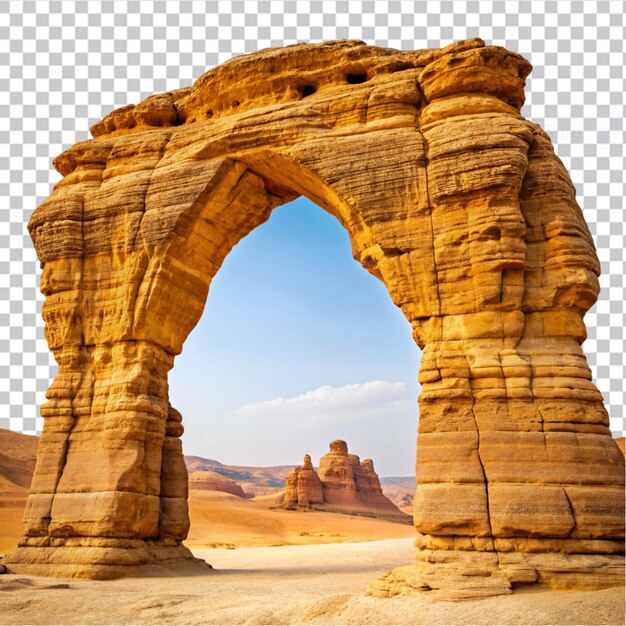 PSD el arco natural de riad, arabia saudita, en un fondo transparente